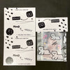 Black and white card head leaflet