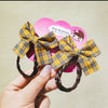 Braid hair clips - yellow and black plaid 2 pack