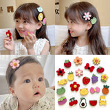 5 packs~Velcro children's flowers and fruits do not hurt hair headdress cute and sweet internet celebrity style baby broken hair stickers