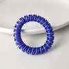 Double-strand telephone cord hair tie-sapphire blue