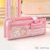 Girls multifunctional pencil case - pink star bear