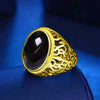 Gold black egg ring / adjustable opening