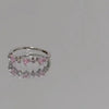 Three pink diamond heart ring