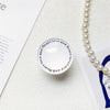 Crystal glass holder - round - white circle english / transparent bracket
