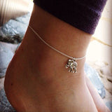 European and American foreign trade anklets auspicious baby elephant women's anklet single layer simple elephant anklet wholesale