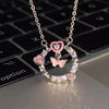 Pink butterfly necklace