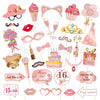 Rose gold 16 years old / 33 pcs rose gold dusting birthday photo props