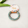 2pcs floral telephone cord - cyan+dark coffee