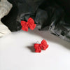 Width 17mm small red s925 stud earrings