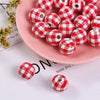 White + red plaid / 16mm button