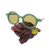 Retro green frame brown tablet