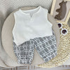 V-neck impression suit white / 80 cm
