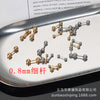 Thin rod 0.8*2.5mm double ball steel color, 1 piece