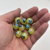 Hand-painted beads - ladybug - yellow