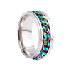 Silver ring + color chain / number 5