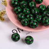 Christmas green + black grid / 16mm button