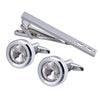 Stainless steel white crystal zircon set