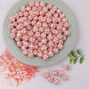 White + dark orange plaid / 16mm button