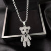Diamond bear necklace