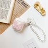 Headphone cover - lace butterfly - butterfly crystal chain - pink / airpods 1st generation/2nd generation