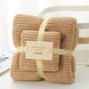 Auspicious grid khaki / bath towel 70*140cm+ towel 35*75cm