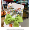 Small bow hair clip [green] 2 packs