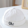 Letter oh embroidery white / 5 months-3 years old (hat circumference 45-51cm)