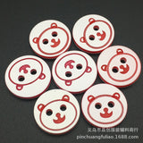 Factory direct color bear head shirt resin button children baby baby cartoon bear two eyes button