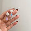 Flower drop earrings