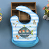 Full snap split bib blue submarine