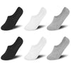 2 pairs of black, 2 pairs of white, 2 pairs of light gray / one size fits all