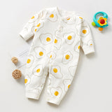 Baby jumpsuit baby spring and summer four seasons long-sleeved pure cotton male and female baby climbing suit newborn romper