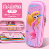 3d mermaid princess leather three layers