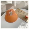 Orange cat head empty straw hat / 2-8 years old head circumference 47-54cm