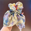 4# chiffon pearl ribbon large intestine circle - yellow