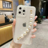 Crystal diamond-pearl bracelet-white / iphone 7/8/se 2020