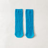 Double needle straight socks - medium blue / no heel (one size fits all)