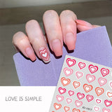 Internet celebrity ins style hot sale style sweetheart hot girl hit color dizzy love with adhesive baby blue nail decal factory