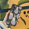 Black-rabbit purple tulip cream pattern / iphone 14