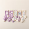 Purple bunny 5 pairs / s code 1-3 years old is suitable for foot length 12-15cm (20-24 yards)