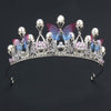 G-016 silver crown with beads