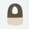 Light khaki brown-green (color-block gauze u-shaped bib)