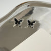 A pair of s925 silver needle butterfly earrings