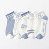 Sky blue smiley crew socks / s (1-3 years old) recommended foot length 13-15cm