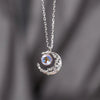 Star and moon necklace—white k