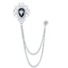 Gray diamond on silver background