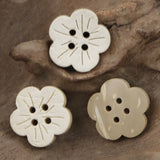 Cute beige small flowers natural coconut shell children's clothing decorative buttons baby sweater cardigan handmade buttons
