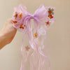 Purple flower ribbon hair clip
