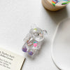 Bear bracket - sequin daisy strawberry butterfly - purple butterfly