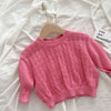 Rose red back open knit sweater / 73cm